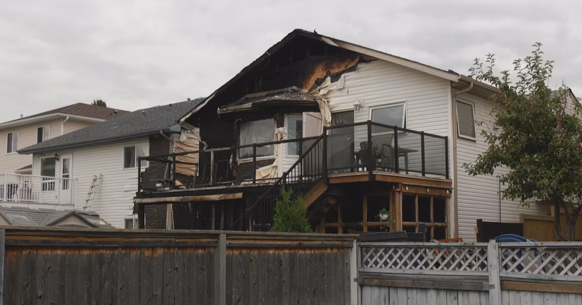 A home in Calgary's Hidden Valley neighbourhood after a house fire pictured on Wednesday, Sept. 2, 2026.