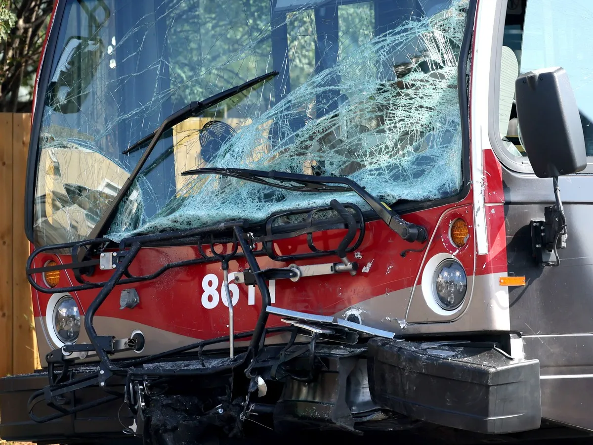 Man dies after driving pick-up truck into Calgary Transit bus