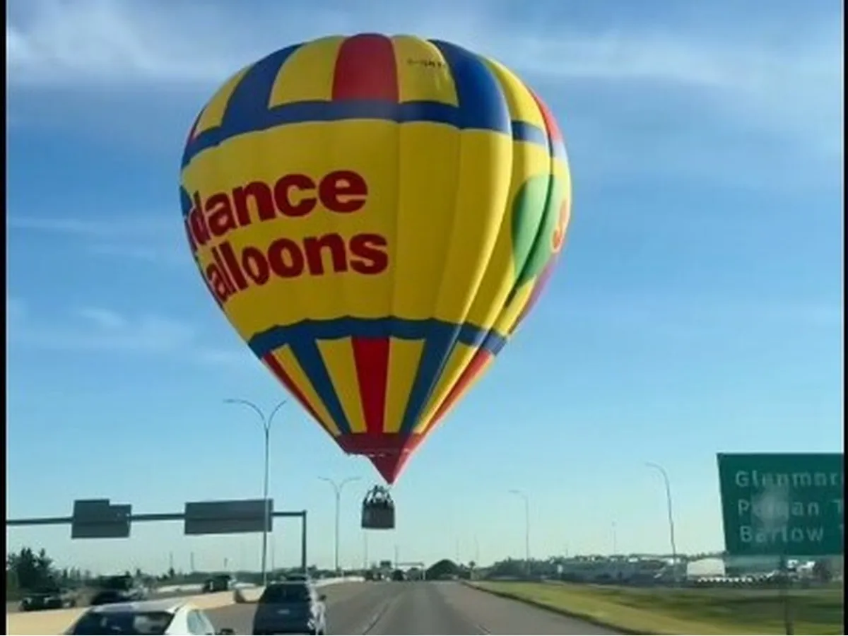 Too close for comfort? Video shows hot air balloon drifting perilously close to Deerfoot Trail