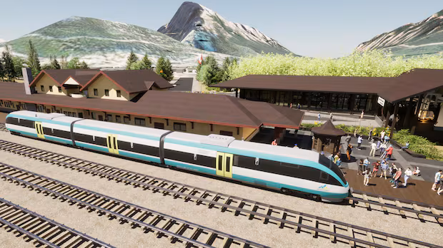 'Timing is now' as Canmore pushes for stop in potential Calgary-Banff rail service | CBC News